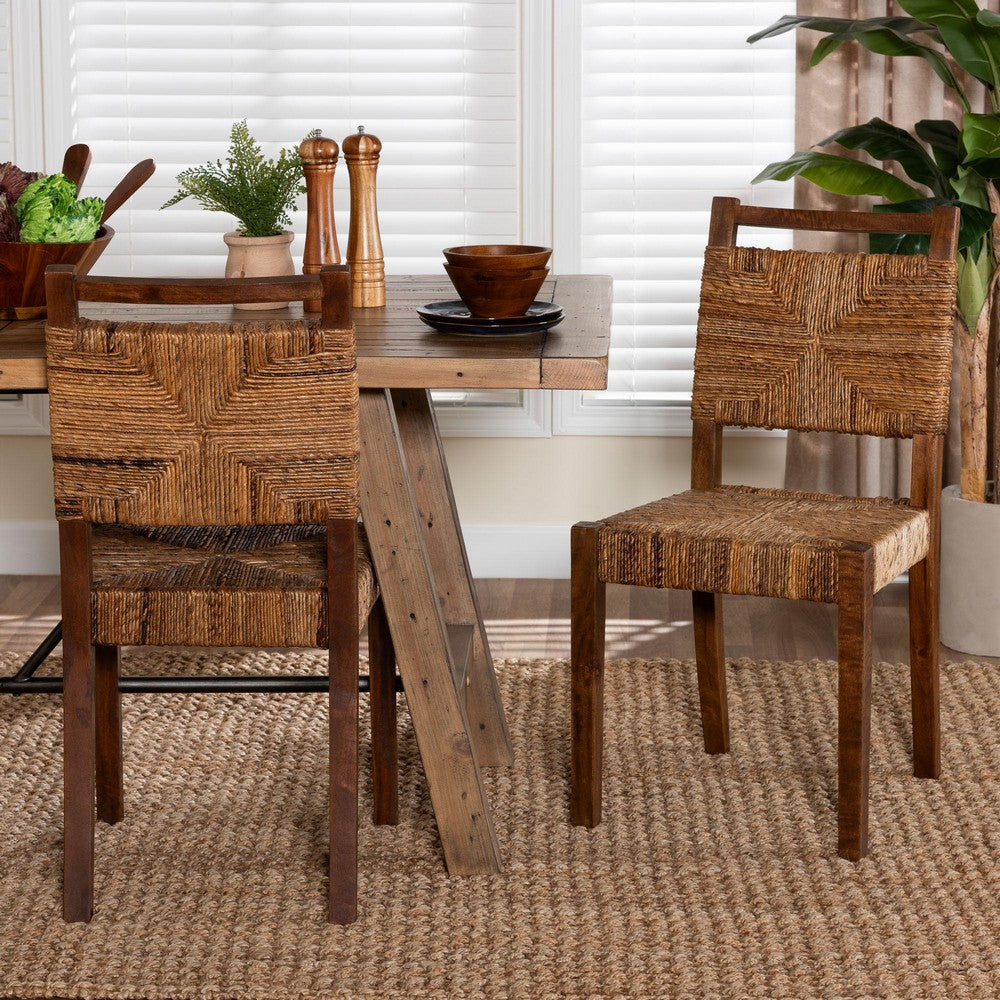 bali & pari - Cordoba Set of 2 Dining Chairs in Natural Seagrass/Teak - Cordoba-Seagrass-DC view 7