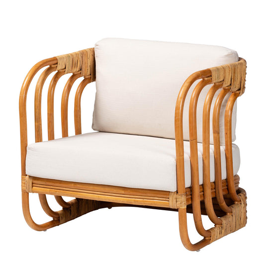 bali & pari - Corsa Arm Chair in Light honey/White - DCWH0020-Biru Natural Rattan-CC view 1