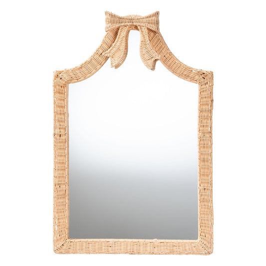 bali & pari  - Creusa Mirror in Honey - WS160-Honey Rattan-Mirror view 1