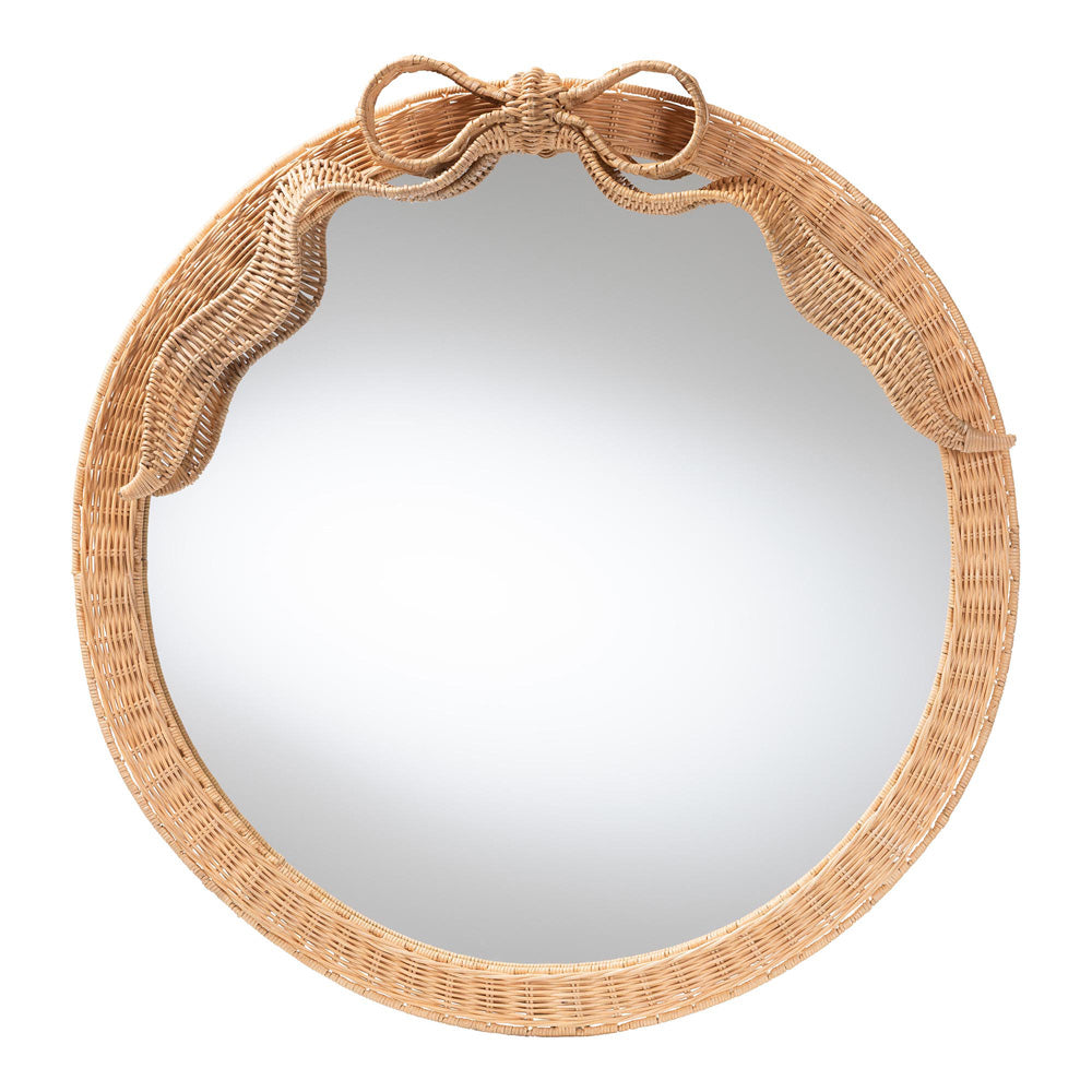 bali & pari - Creusa Mirror in Honey - WS164-Honey Rattan-Mirror view 1