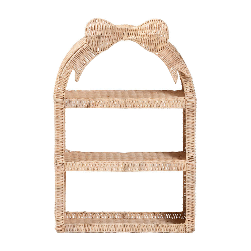 bali & pari  - Creusa Shelving Unit in Natural Brown - WS159-Natural Rattan-Wall Shelf view 2