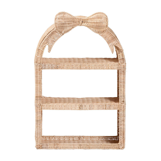 bali & pari  - Creusa Shelving Unit in Natural Brown - WS159-Natural Rattan-Wall Shelf view 2