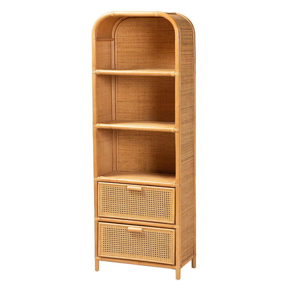 bali & pari - Curacao Bookcase in Light honey - Curacao-Light Honey Rattan-Bookcase view 1
