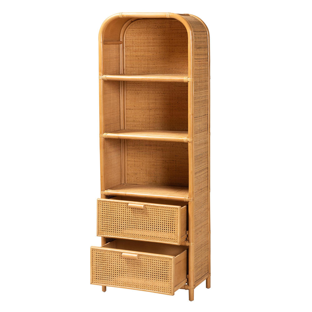 bali & pari - Curacao Bookcase in Light honey - Curacao-Light Honey Rattan-Bookcase view 2