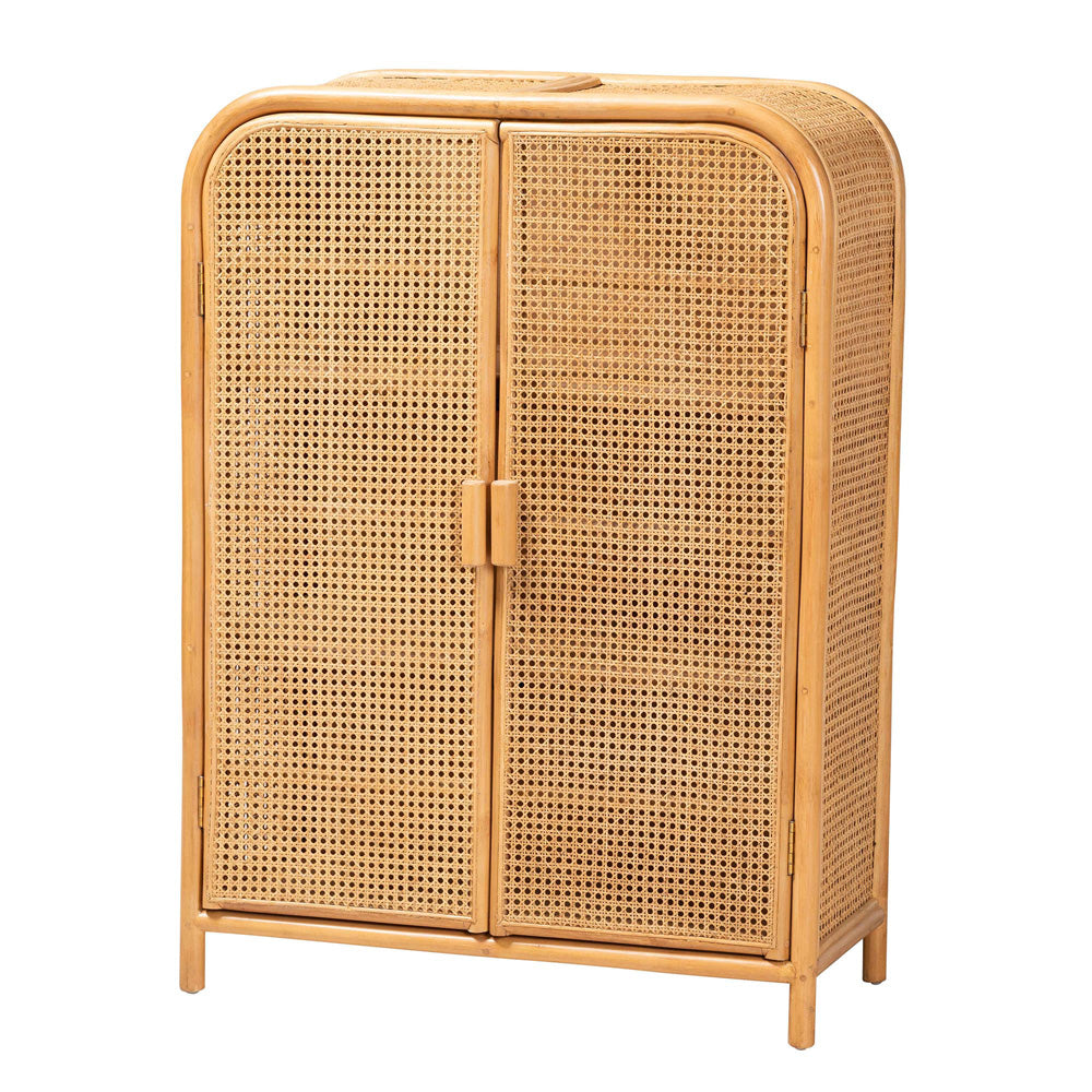 bali & pari - Curacao Storage Cabinet in Light honey - Curacao-Light Honey Rattan-Medium-Cabinet view 1