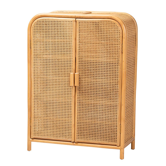 bali & pari - Curacao Storage Cabinet in Light honey - Curacao-Light Honey Rattan-Medium-Cabinet view 1