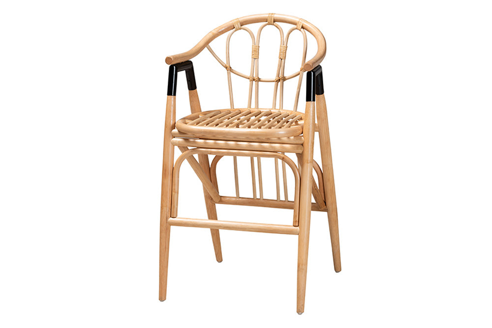 bali & pari  - Cyntia Counter Stool - Cyntia-Rattan-CS view 1