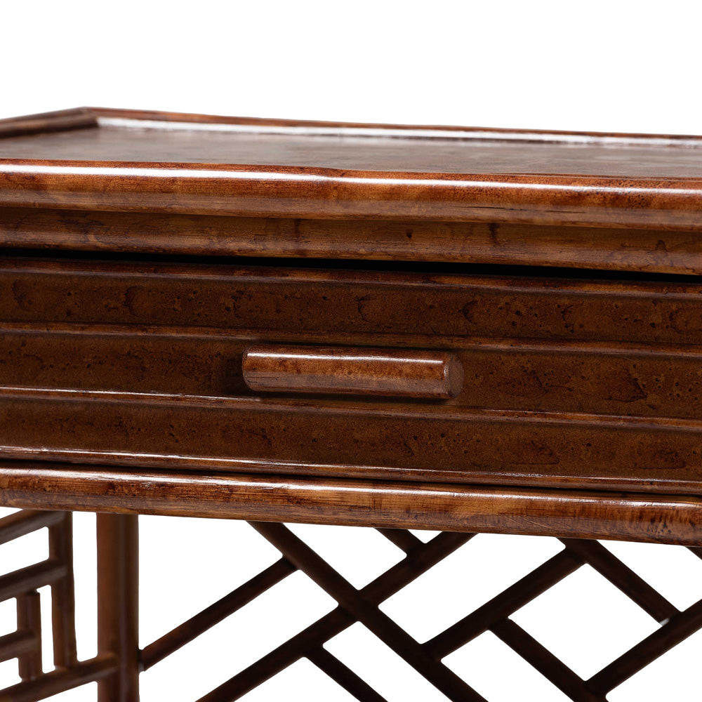 bali & pari - Daemyn Nightstand in Marbled Tortoise Brown - WS199-Sm-Tortoise Rattan-NS view 6