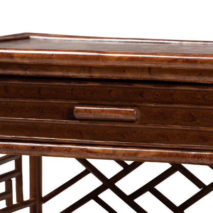 bali & pari - Daemyn Nightstand in Marbled Tortoise Brown - WS199-Sm-Tortoise Rattan-NS view 6