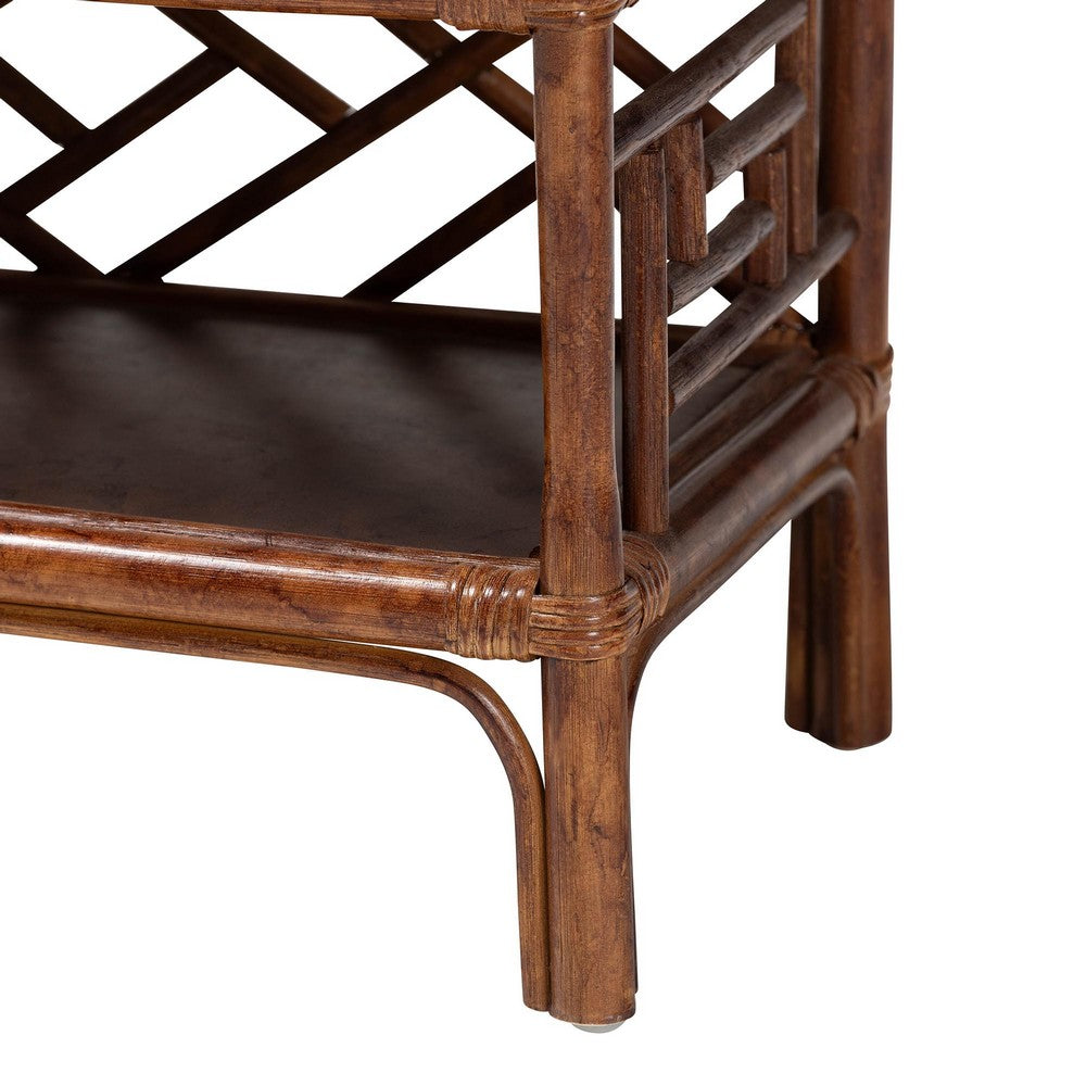bali & pari - Daemyn Nightstand in Marbled Tortoise Brown - WS199-Sm-Tortoise Rattan-NS view 7