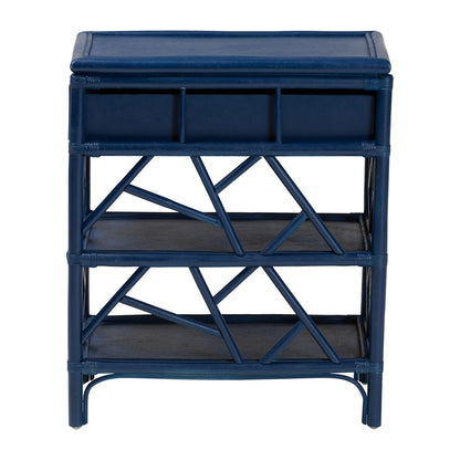 bali & pari - Daina Nightstand in Blue - WS118B-Medium Knob-Royal Blue-Rattan-NS view 5