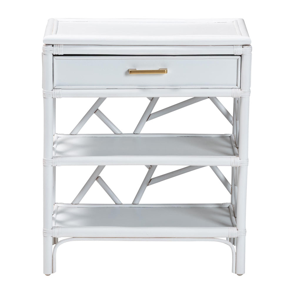 bali & pari - Daina Nightstand in White - WS118B-Medium Knob-White-Rattan-NS view 3