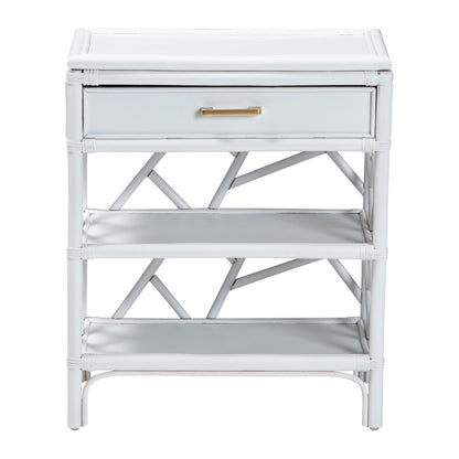 bali & pari - Daina Nightstand in White - WS118B-Medium Knob-White-Rattan-NS view 3
