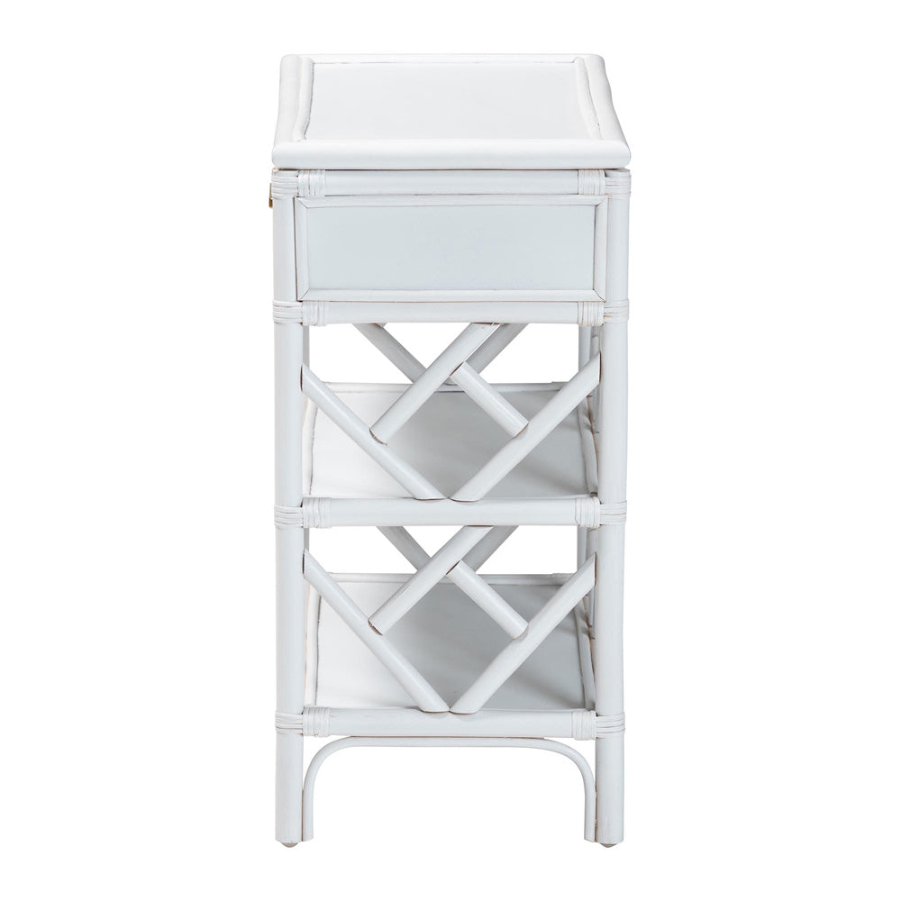 bali & pari - Daina Nightstand in White - WS118B-Medium Knob-White-Rattan-NS view 4