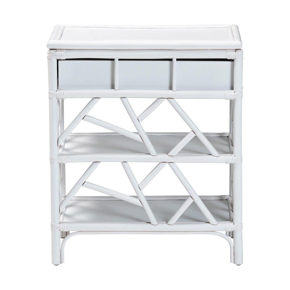bali & pari - Daina Nightstand in White - WS118B-Medium Knob-White-Rattan-NS view 5