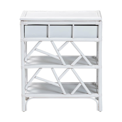 bali & pari - Daina Nightstand in White - WS118B-Medium Knob-White-Rattan-NS view 5