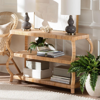 bali & pari - Dalida Console Table in Natural - WS104-Natural Rattan-Console Table view 6