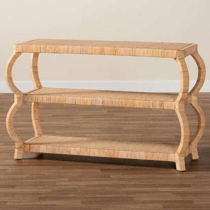bali & pari - Dalida Console Table in Natural - WS104-Natural Rattan-Console Table view 7