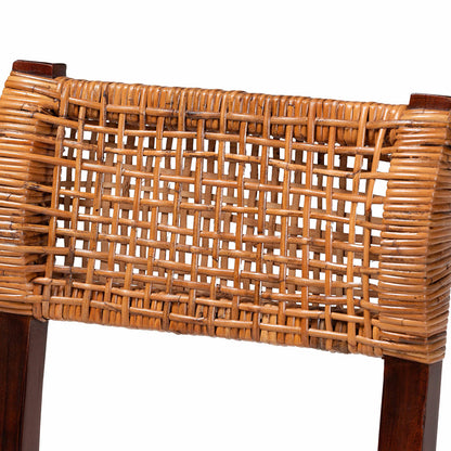 bali & pari - Dameka Dining Chair in Honey/White/Dark Brown - MD-39656 Afzal-Brown/Rattan Honey-DC view 5