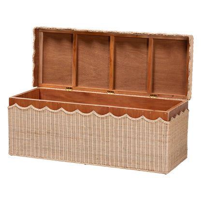 bali & pari - Damita Storage Bench in Natural - WS127-Natural Rattan-Storage Bench view 2