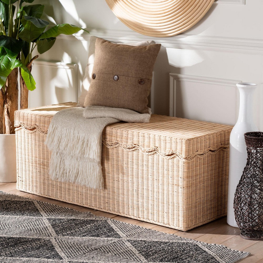 bali & pari - Damita Storage Bench in Natural - WS127-Natural Rattan-Storage Bench view 9