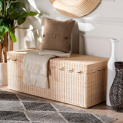 bali & pari - Damita Storage Bench in Natural - WS127-Natural Rattan-Storage Bench view 9
