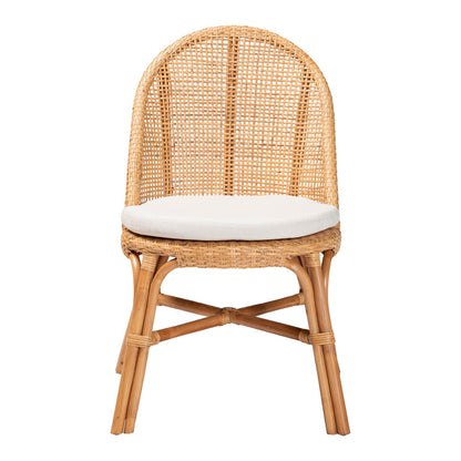 bali & pari - Daniela Dining Chair in Light Honey/White - Daniela-Light Honey Rattan Cushioned-DC view 2