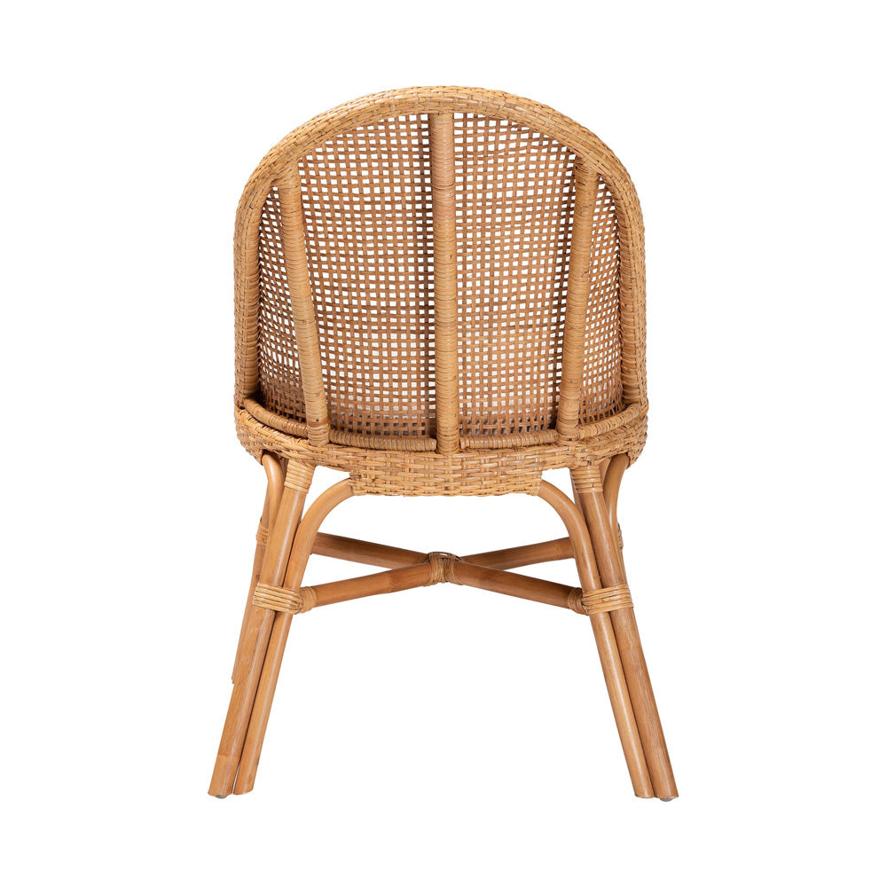 bali & pari - Daniela Dining Chair in Light Honey/White - Daniela-Light Honey Rattan Cushioned-DC view 4