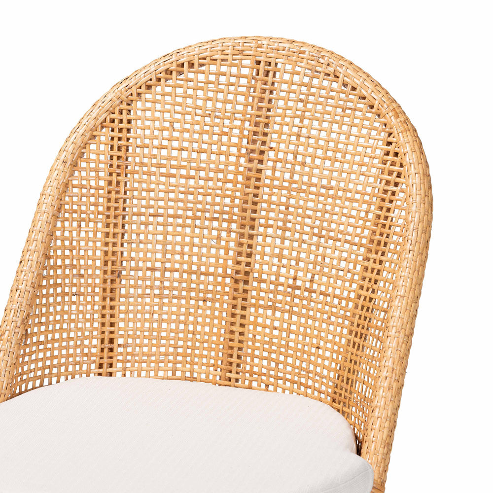 bali & pari - Daniela Dining Chair in Light Honey/White - Daniela-Light Honey Rattan Cushioned-DC view 5