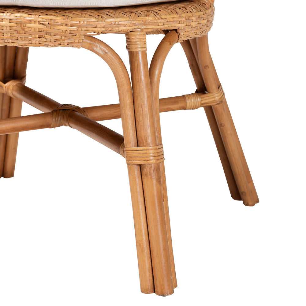 bali & pari - Daniela Dining Chair in Light Honey/White - Daniela-Light Honey Rattan Cushioned-DC view 6