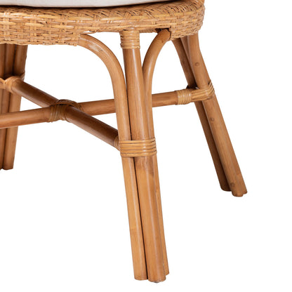 bali & pari - Daniela Dining Chair in Light Honey/White - Daniela-Light Honey Rattan Cushioned-DC view 6