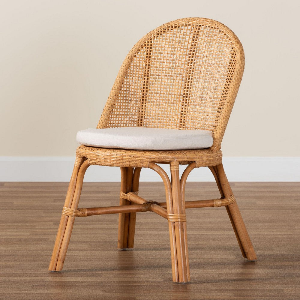 bali & pari - Daniela Dining Chair in Light Honey/White - Daniela-Light Honey Rattan Cushioned-DC view 9