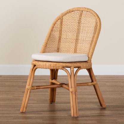 bali & pari - Daniela Dining Chair in Light Honey/White - Daniela-Light Honey Rattan Cushioned-DC view 9