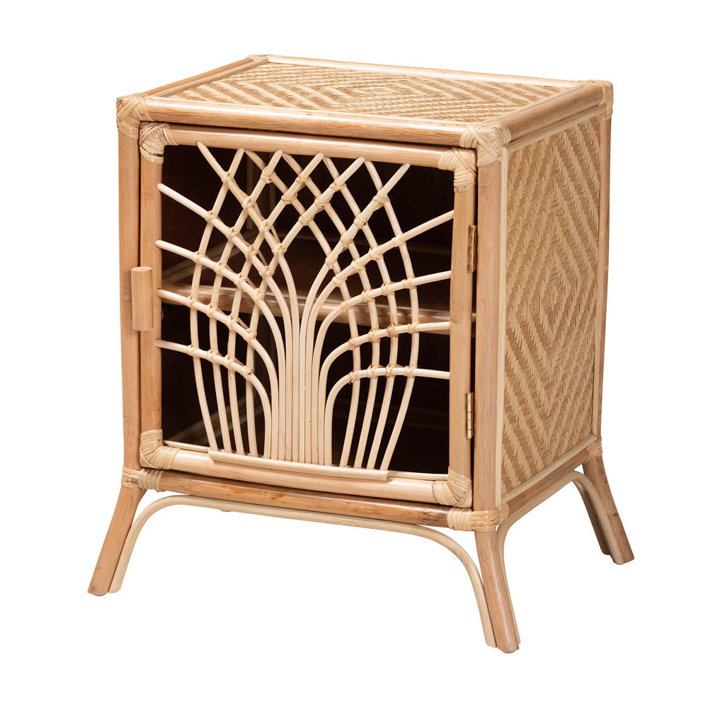 bali & pari - Danna Nightstand in Natural Brown - WS025-Rattan-NS view 1