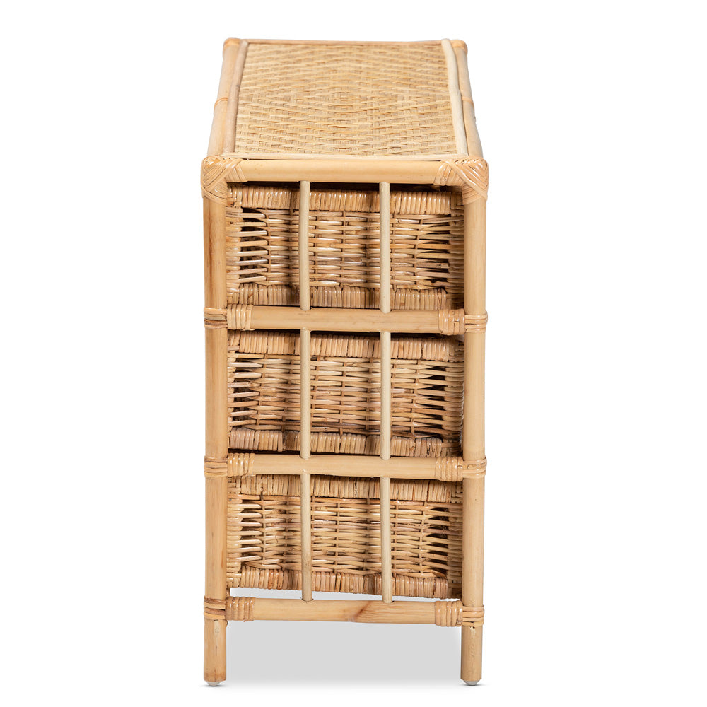 bali & pari - Dariana Storage Cabinet in Natural Brown - RBS018-Rattan-6DW-Cabinet view 4