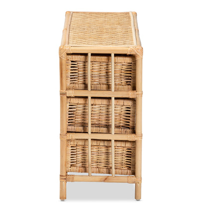 bali & pari - Dariana Storage Cabinet in Natural Brown - RBS018-Rattan-6DW-Cabinet view 4