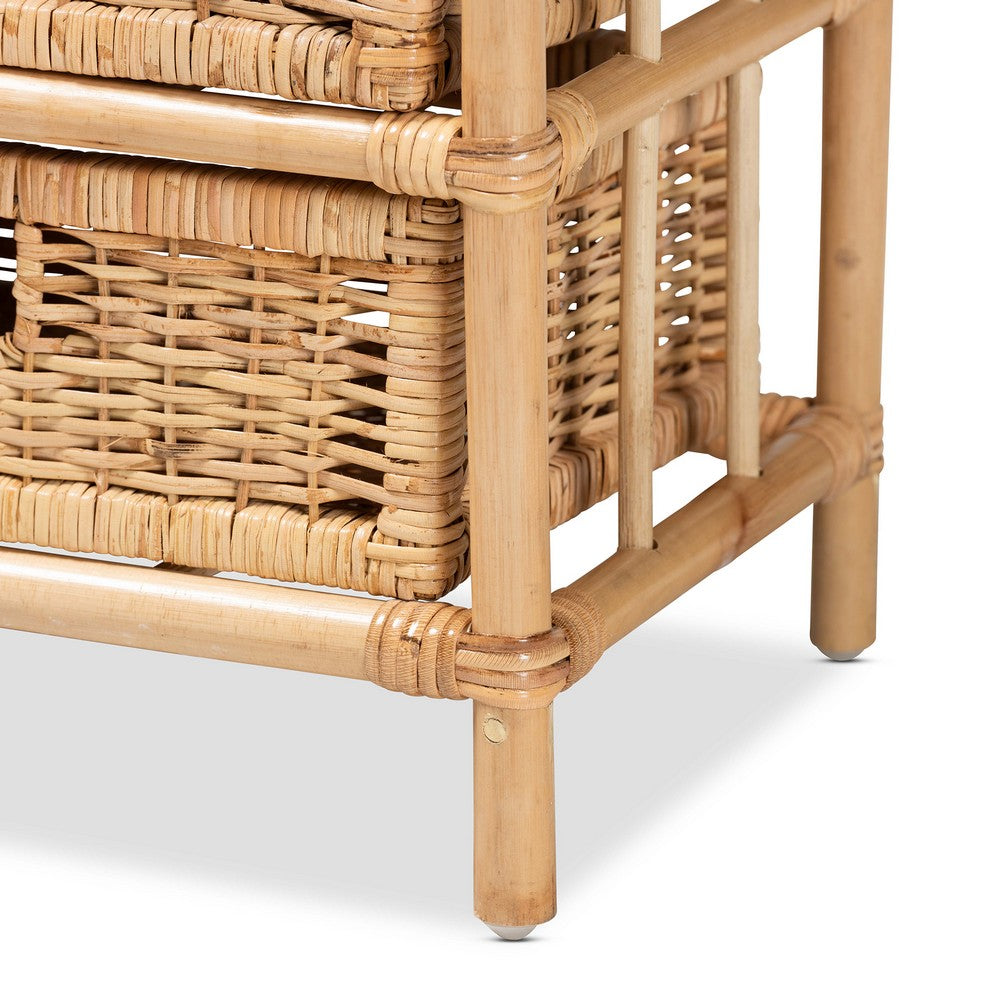 bali & pari - Dariana Storage Cabinet in Natural Brown - RBS018-Rattan-6DW-Cabinet view 7