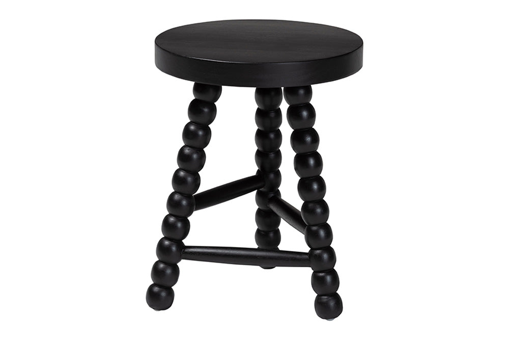 bali & pari - David Accent Stool - David-Black Wooden-Stool view 1