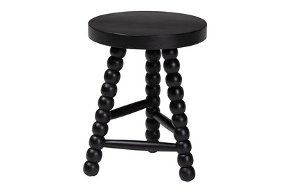 bali & pari - David Accent Stool - David-Black Wooden-Stool view 1