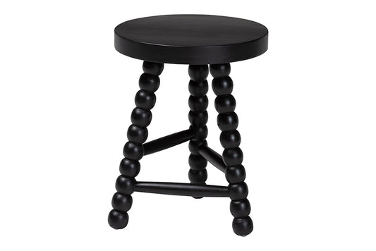 bali & pari - David Accent Stool - David-Black Wooden-Stool view 1