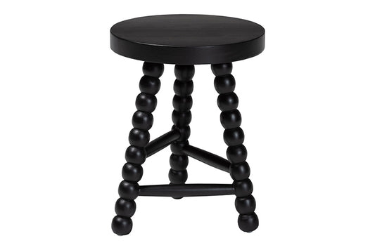 bali & pari - David Accent Stool - David-Black Wooden-Stool view 2
