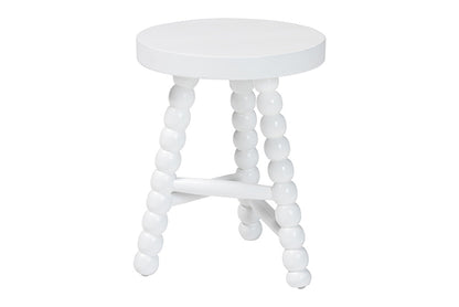 bali & pari - David Accent Stool - David-White Wooden-Stool view 1