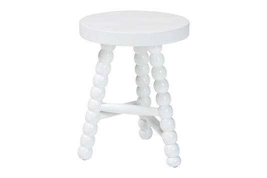 bali & pari - David Accent Stool - David-White Wooden-Stool view 1