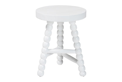 bali & pari - David Accent Stool - David-White Wooden-Stool view 2