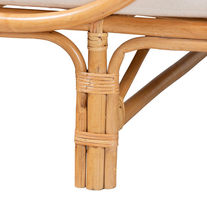 bali & pari - Davida Daybed in White/Natural Brown - DCWH10012-Light Honey Rattan-Aliki Daybed view 5