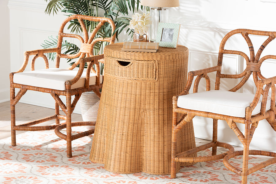 bali & pari - Dayo Console Table in Light Honey - Dayo-Light Honey Wicker-End Table view 10