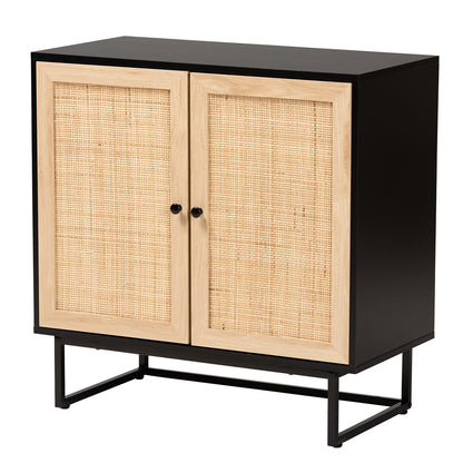 bali & pari - Declan Storage Cabinet in Espresso Brown/Black - LCF20009-Rattan-Storage Cabinet view 1