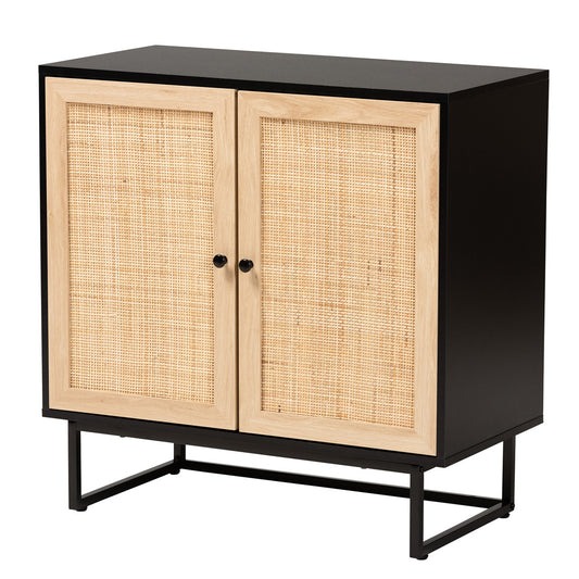 bali & pari - Declan Storage Cabinet in Espresso Brown/Black - LCF20009-Rattan-Storage Cabinet view 1