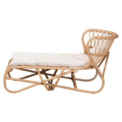 bali & pari - Delara Chaise in White/Natural Brown - DC8029-Rattan-Chaise view 3