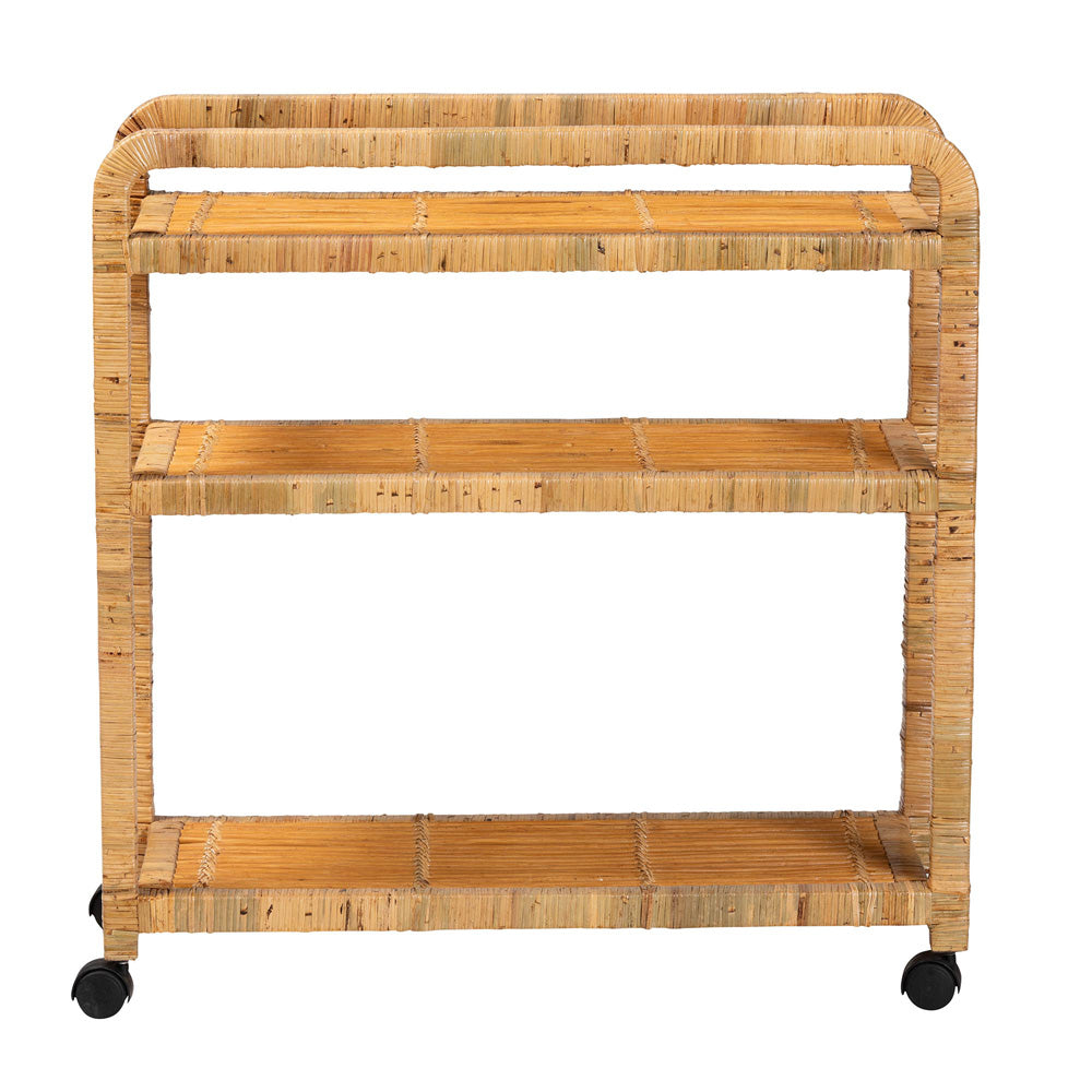 bali & pari - Delphine Cart in Natural Brown - DCWH10013-Maia-Natural Rattan-Cart view 2